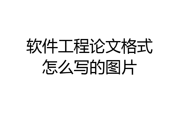 软件工程论文格式怎么写的图片