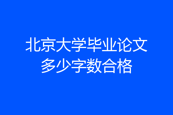 北京大学毕业论文多少字数合格