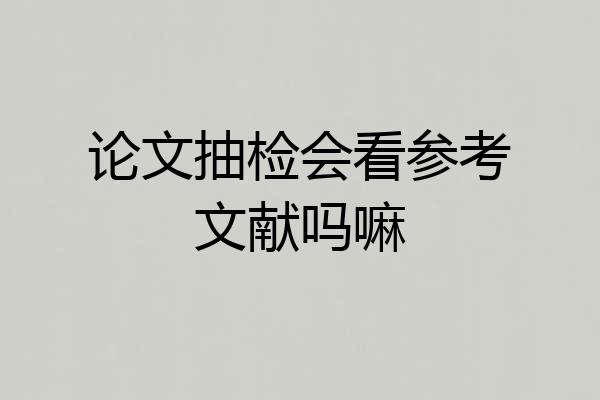 论文抽检会看参考文献吗嘛