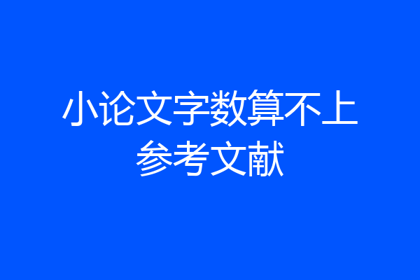 小论文字数算不上参考文献