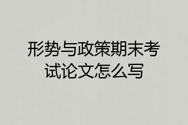 形势与政策期末考试论文怎么写