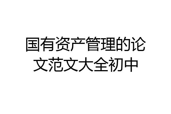 国有资产管理的论文范文大全初中
