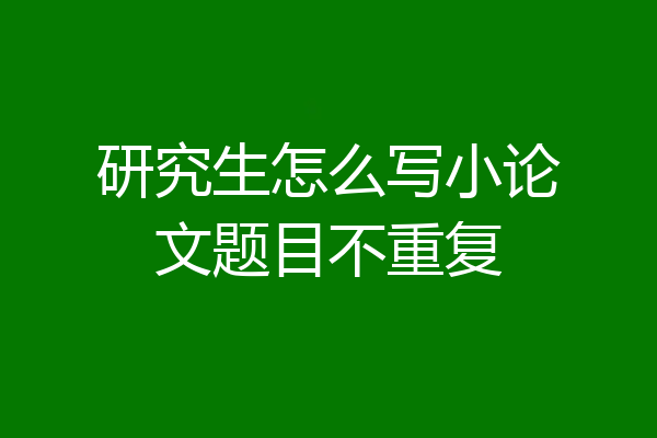 研究生怎么写小论文题目不重复