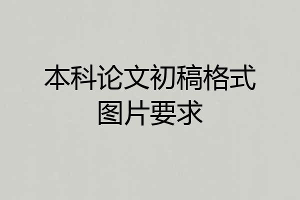 本科论文初稿格式图片要求