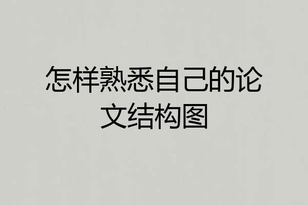 怎样熟悉自己的论文结构图
