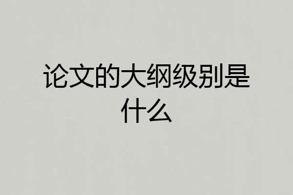论文的大纲级别是什么