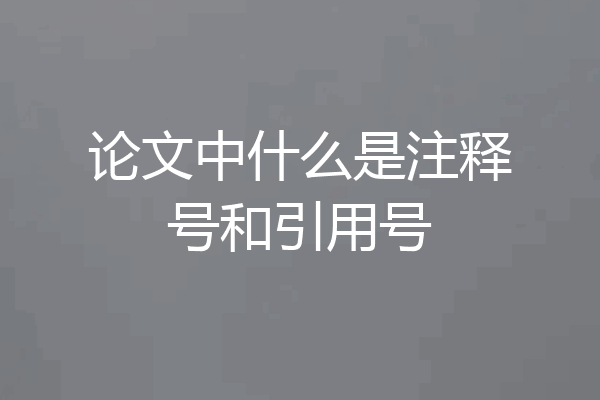 论文中什么是注释号和引用号