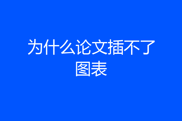 为什么论文插不了图表