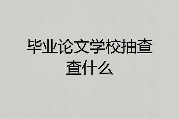 毕业论文学校抽查查什么