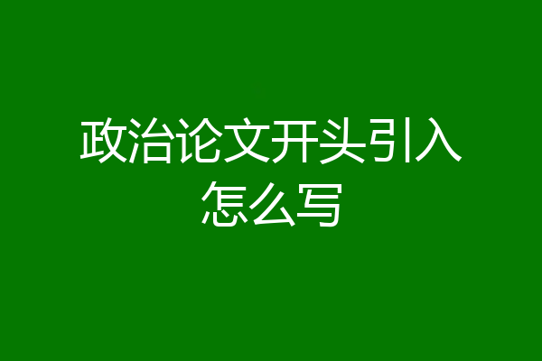 政治论文开头引入怎么写