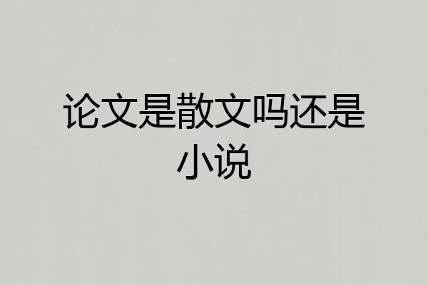 论文是散文吗还是小说
