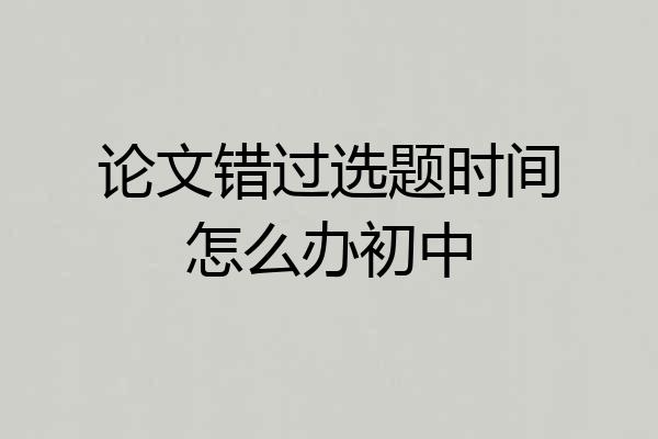 论文错过选题时间怎么办初中