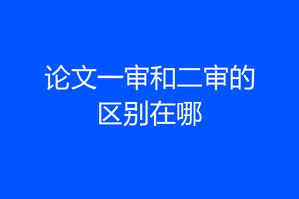 论文一审和二审的区别在哪