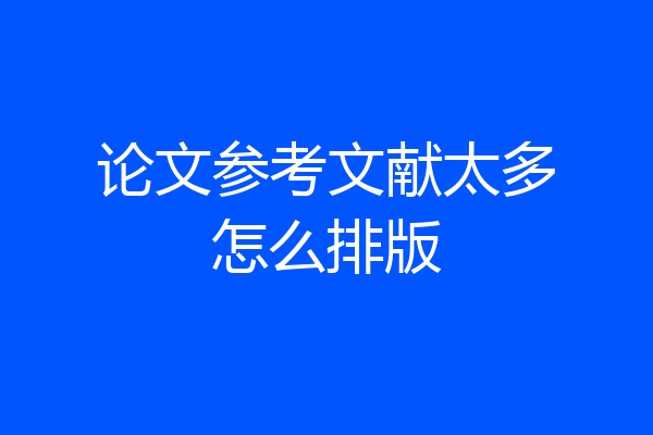 论文参考文献太多怎么排版