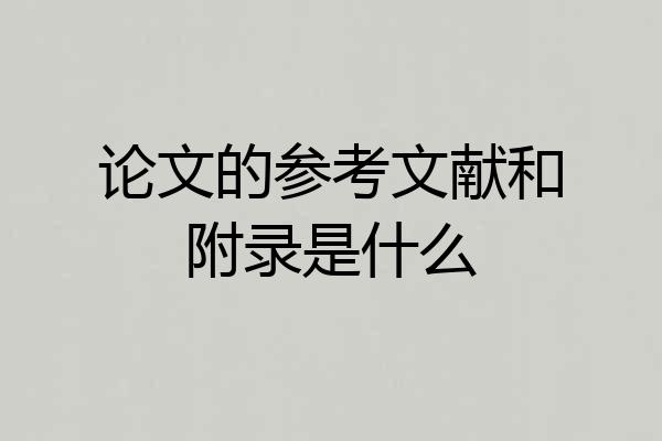 论文的参考文献和附录是什么