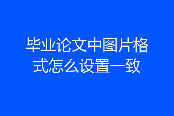毕业论文中图片格式怎么设置一致