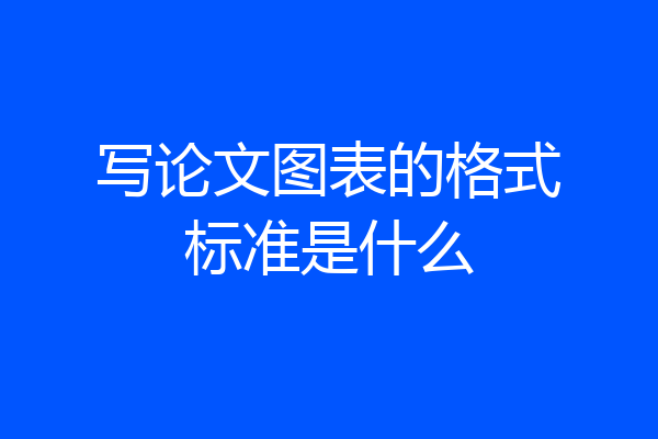 写论文图表的格式标准是什么