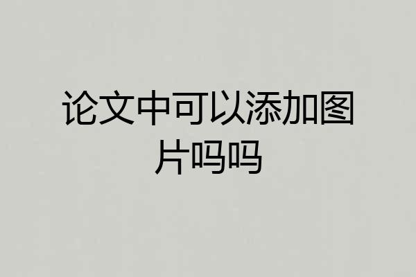 论文中可以添加图片吗吗