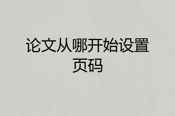 论文从哪开始设置页码