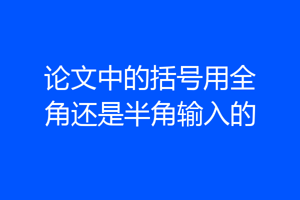 论文中的括号用全角还是半角输入的