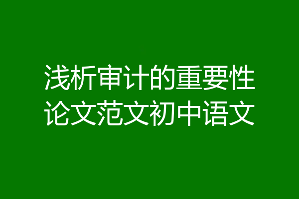 浅析审计的重要性论文范文初中语文