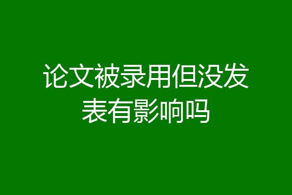 论文被录用但没发表有影响吗