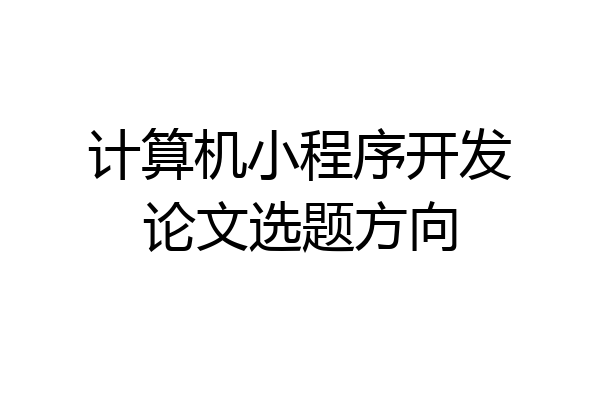 计算机小程序开发论文选题方向