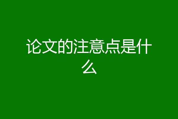 论文的注意点是什么