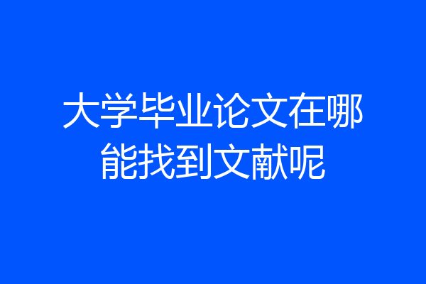 大学毕业论文在哪能找到文献呢