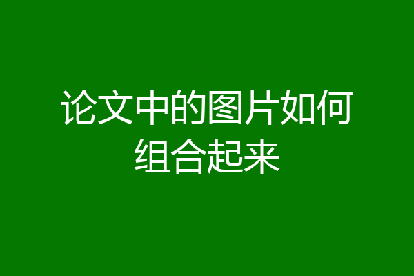 论文中的图片如何组合起来