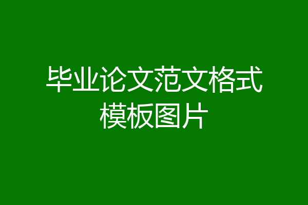 毕业论文范文格式模板图片