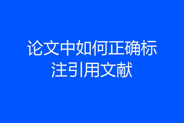 论文中如何正确标注引用文献
