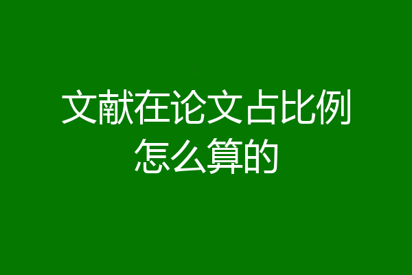 文献在论文占比例怎么算的
