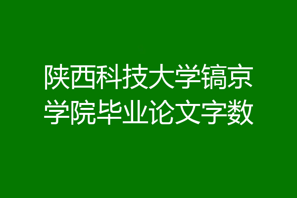 陕西科技大学镐京学院毕业论文字数