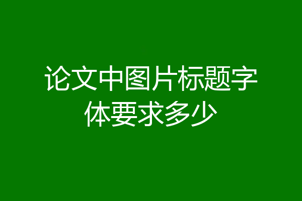 论文中图片标题字体要求多少