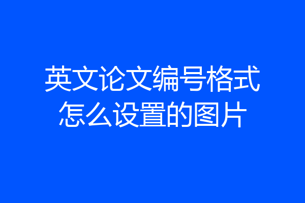 英文论文编号格式怎么设置的图片