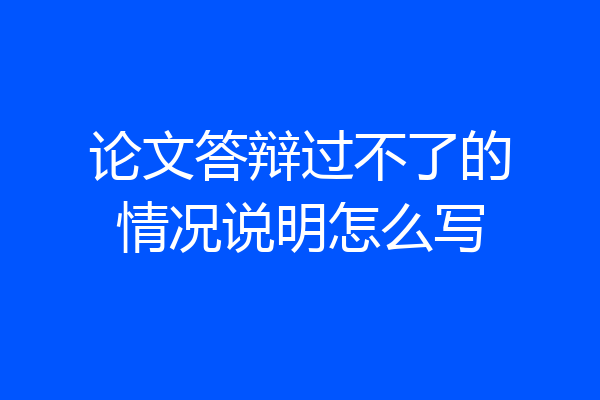 论文答辩过不了的情况说明怎么写
