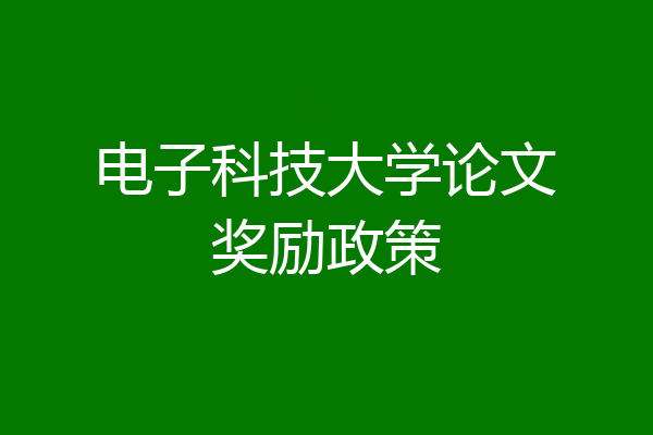 电子科技大学论文奖励政策