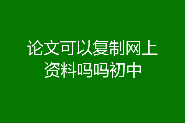 论文可以复制网上资料吗吗初中