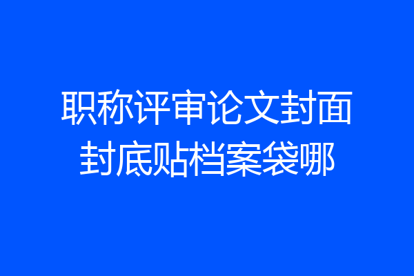 职称评审论文封面封底贴档案袋哪