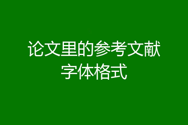 论文里的参考文献字体格式