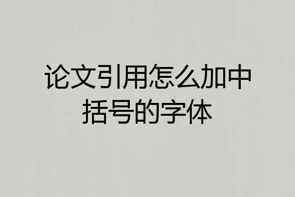 论文引用怎么加中括号的字体