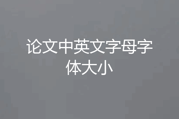 论文中英文字母字体大小