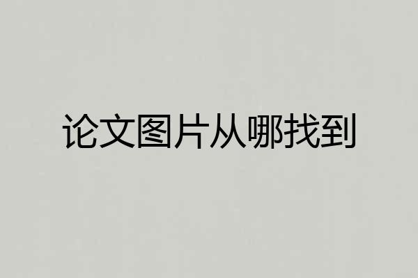 论文图片从哪找到