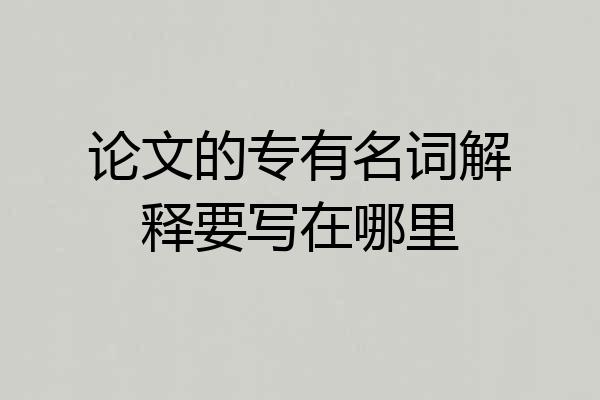 论文的专有名词解释要写在哪里