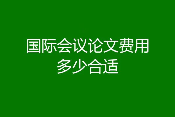国际会议论文费用多少合适