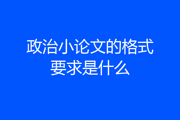 政治小论文的格式要求是什么
