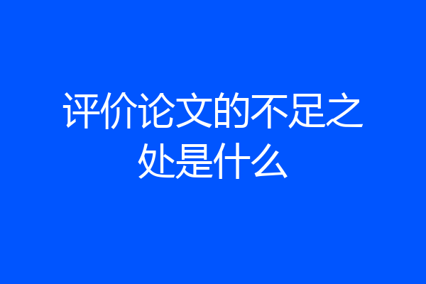 评价论文的不足之处是什么