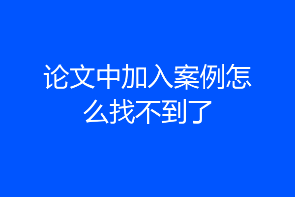 论文中加入案例怎么找不到了