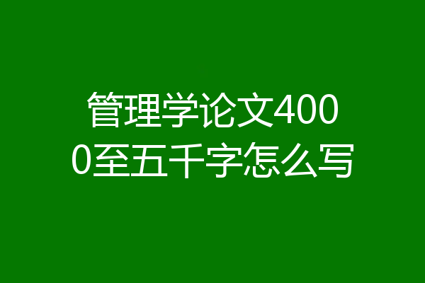 管理学论文4000至五千字怎么写